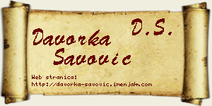 Davorka Savović vizit kartica